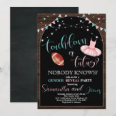 タッチダウン or チュチュ 性別発表パーティー 招待状 (正面/裏面)