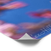 タッチブルー日本のさくらんぼ花 ポスター (角)