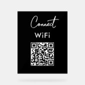 タッチレスメニューQR接続WiFiブラック アクリルサイン (正面)