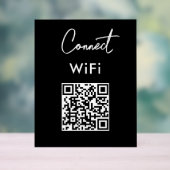 タッチレスメニューQR接続WiFiブラック アクリルサイン (ニュートラル)