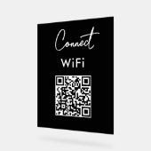 タッチレスメニューQR接続WiFiブラック アクリルサイン (傾斜)