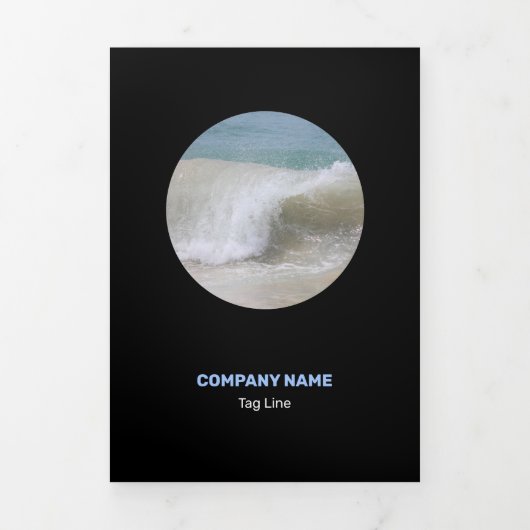 タッチ可能なブルーブラックとホワイトニート 三つ折りカード (カバー)