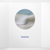 タッチ可能なブルーブラックとホワイトニート 三つ折りカード (内部中)