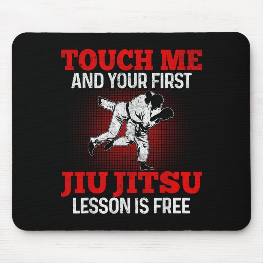 タッチ柔術の授業はおもしろい ブラジリアンBJJ マウスパッド (正面)