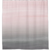 タッチ赤面グレーウォーター色抽象芸術#4 シャワーカーテン (正面)