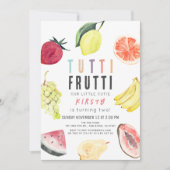 タッティフルーティウォーターカラーフルーツ2nd誕生日 招待状 (正面)