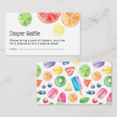 タッティフルーティベビーシャワーおむつラッフル エンクロージャーカード (正面/裏面)