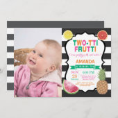 タッティ·フルッティ誕生日パーティーの招待2日目 招待状 (正面/裏面)