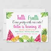 タッティ·フルッティ-フルーツ誕生日パーティーの招待 招待状 (正面)
