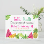 タッティ·フルッティ-フルーツ誕生日パーティーの招待 招待状 (スタンド正面)