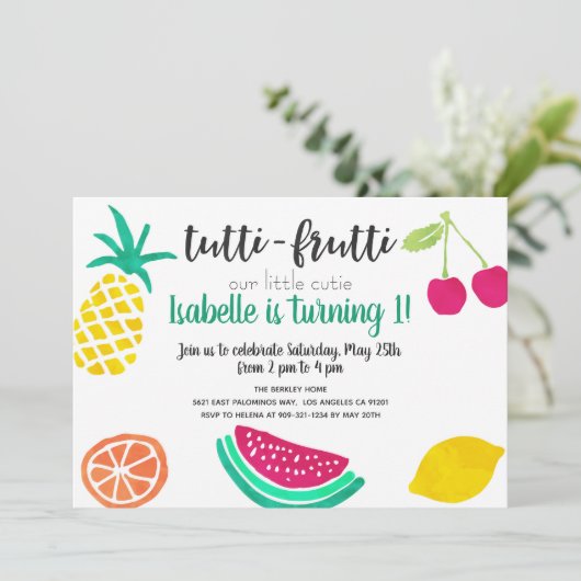 タッティ·フルッティ·招待状(誕生日用かイベント用) 招待状 (スタンド正面)