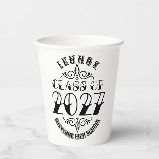 タットスタイル 2027年卒業式 紙コップ (正面)
