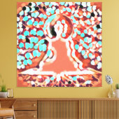 タットバムアジ |赤オーラ、ブッダ キャンバスプリント (インサイチュ (リビング))