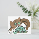 タッドはブラウンの子ネコカメを見つけます ポストカード (スタンド正面)