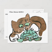 タッドはブラウンの子ネコカメを見つけます ポストカード (正面/裏面)