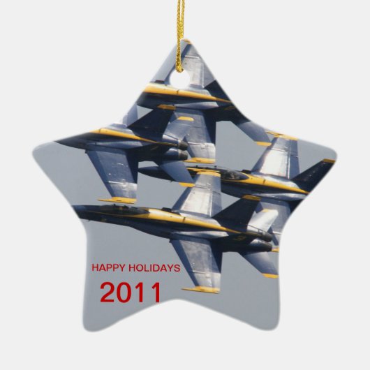 タッドWakefield著ブルーエンジェルの休日のオーナメント セラミックオーナメント (正面)