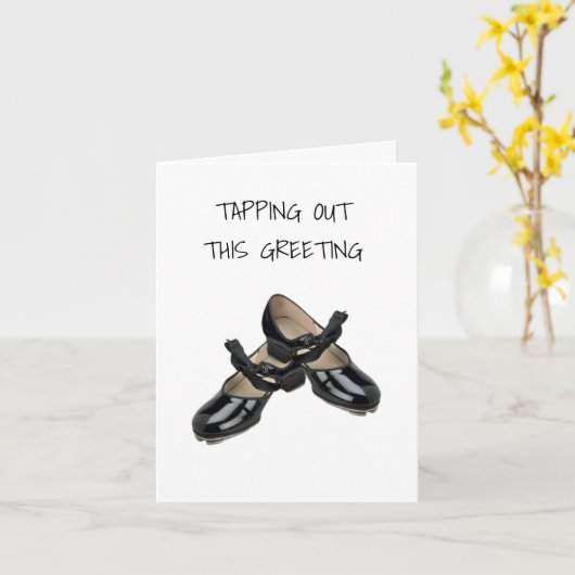 タップの靴がこの挨拶の誕生日 カード (黄色い花)