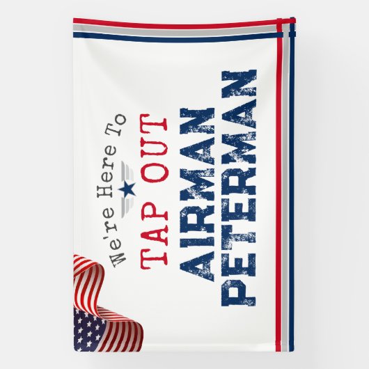 タップアウトエアマンガーディアン軍隊BMT卒業 横断幕 (縦)