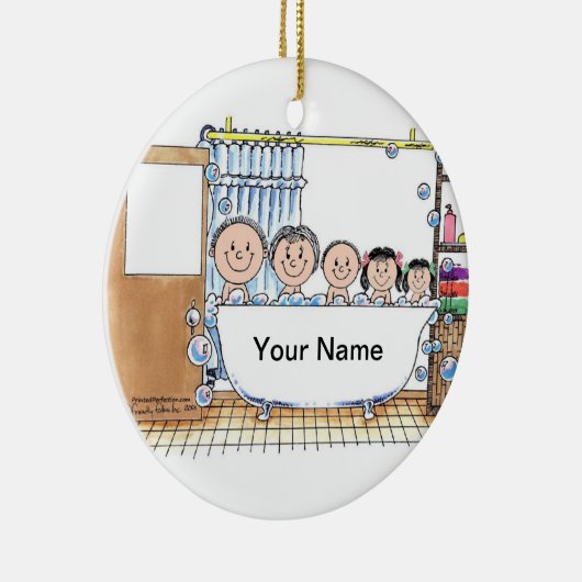 タップタイム、2人の女の子、1人の男の子 セラミックオーナメント (右)
