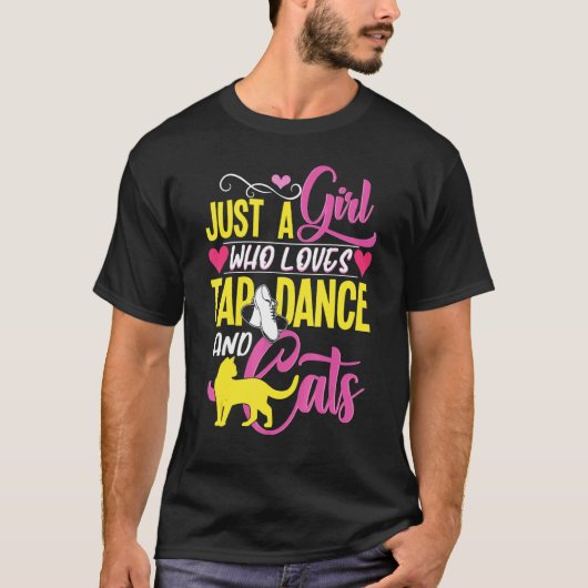 タップダンサーの猫 ただの女の子 Tシャツ (正面)