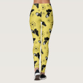 タップダンサー金ゴールドとブラックタップシューズパターン(の模様が)ある レギンス (裏面)