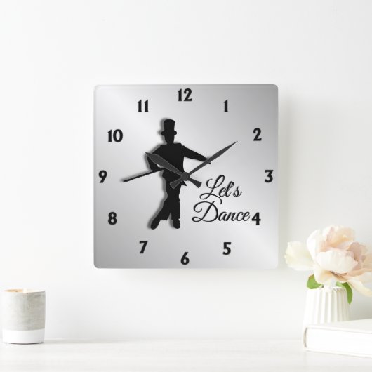 タップダンサー12の数を踊ろう スクエア壁時計 (ホーム)
