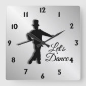 タップダンサー12の数を踊ろう スクエア壁時計 (正面)