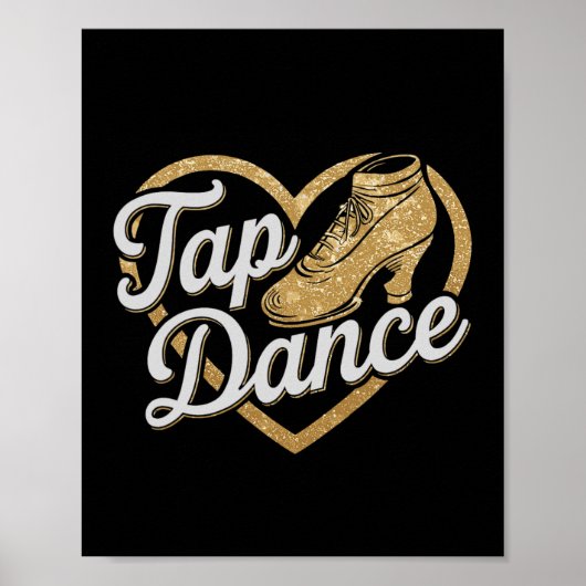 タップダンスおもしろいタップ踊りJmブラックDa ポスター (正面)