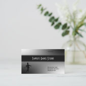 タップダンスの名刺-黒いnの銀 名刺 (スタンド正面)