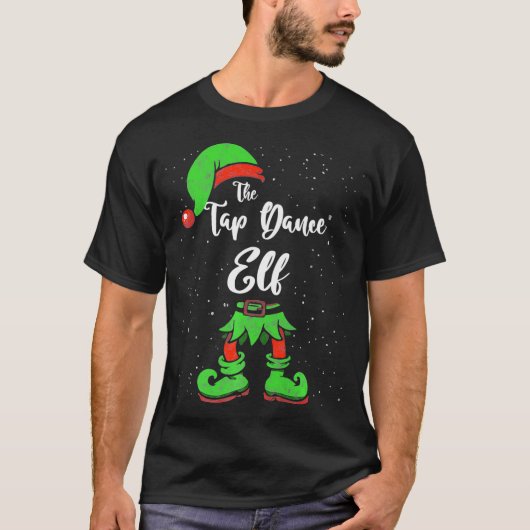 タップダンス小妖精や小人マッチングファミリークリスマスパジャマコス Tシャツ (正面)