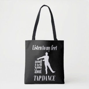 タップダンス聞 – マイ足タップダンス トートバッグ