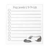 タップパーソナライズされたシュータップダンスダンス先生ギフト ノートパッド (正面)