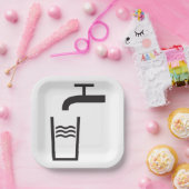 タップ水記号 ペーパープレート (パーティー)