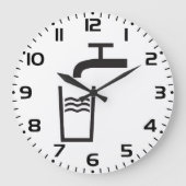 タップ水記号 ラージ壁時計 (正面)