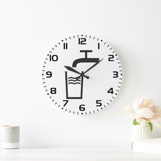 タップ水記号 ラージ壁時計