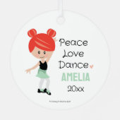 タップ踊りオーナメントレッドヘッド メタルオーナメント (裏面)