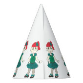 タップ踊りガールダンスリサイタルコスチュームティール（緑がかった色）グリーン パーティーハット (裏面)