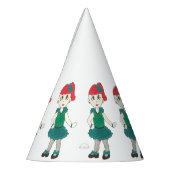 タップ踊りガールダンスリサイタルコスチュームティール（緑がかった色）グリーン パーティーハット (左)