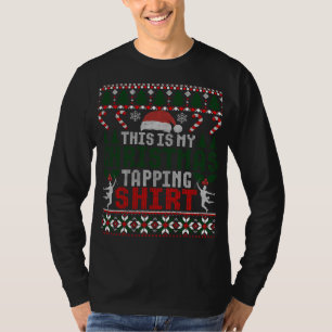 タップ踊りクリスマスステップダンサー社交ダンス醜いSw Tシャツ
