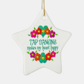 タップ踊りハートハッピー セラミックオーナメント (右)