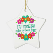 タップ踊りハートハッピー セラミックオーナメント (左)