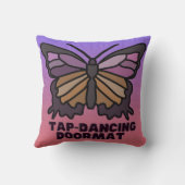 タップ踊り形式ミニマリストバタフライ | おもしろい クッション (裏面)