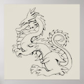 タツアジアドラゴンはファンタジー神話的な生き物 ポスター (正面)