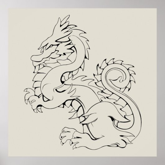 タツアジアドラゴンはファンタジー神話的な生き物 ポスター (正面)