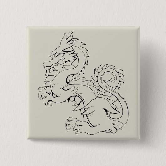 タツアジアドラゴンはファンタジー神話的な生き物 缶バッジ (正面)