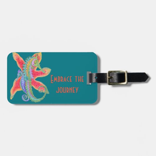 タツノオトシゴおよびヒトデの荷物のラベル ラゲッジタグ (正面横)