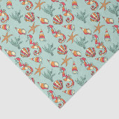 タツノオトシゴおよび貝殻パターン 薄葉紙 (詳細)