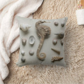 タツノオトシゴおよび貝 クッション (ブランケット)