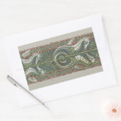 タツノオトシゴと海藻、ヴィンテージ アールヌーヴォー 長方形シール (封筒)