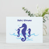 タツノオトシゴのオーガニックな惑星のベビーシャワー招待状 招待状 (スタンド正面)